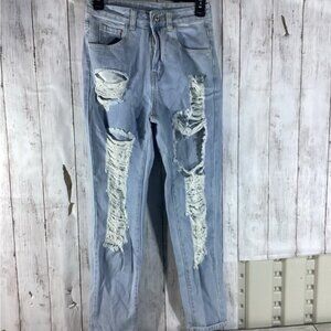 Light Wash Distressed Jeans xs casual